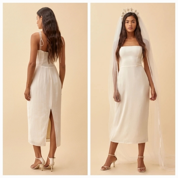 Reformation Savona Dress in Ivory size 0 NWT